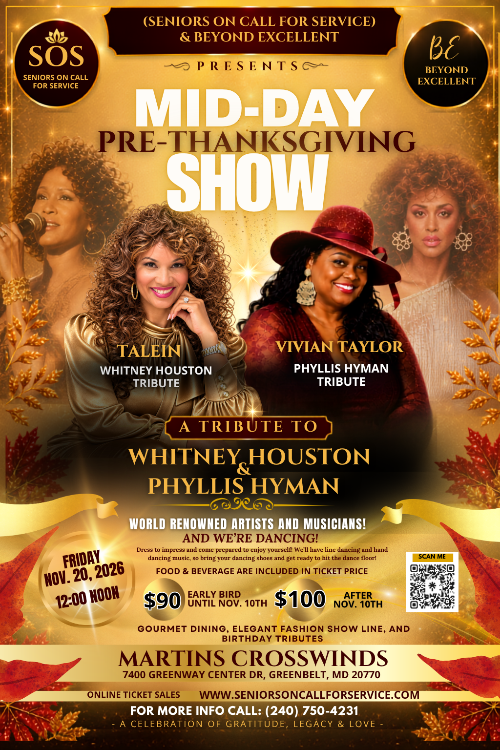 Pre-Thanksgiving Concert - Whitney Houston & Phyllis Hyman Tributes