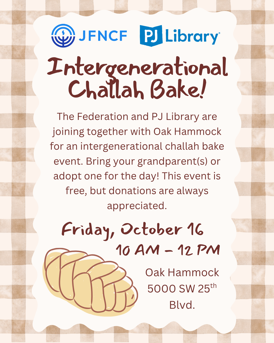 PJ L'Dor V'Dor: Intergenerational Challah Bake