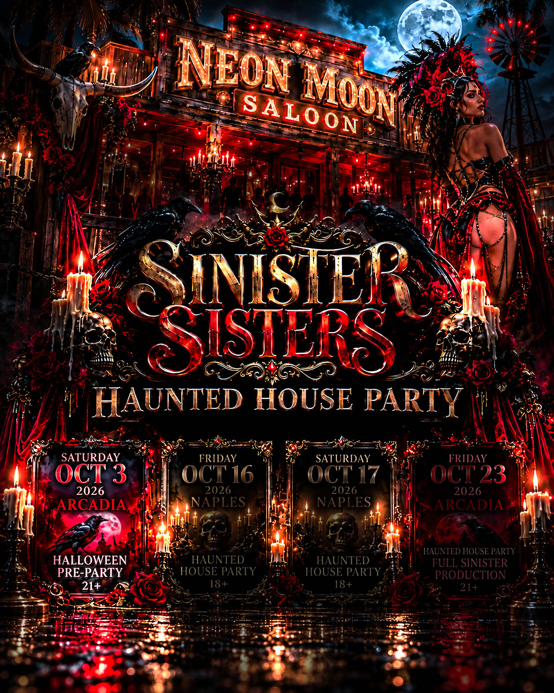 Sinister Sisters Halloween Pre-Party at Neon Moon Saloon