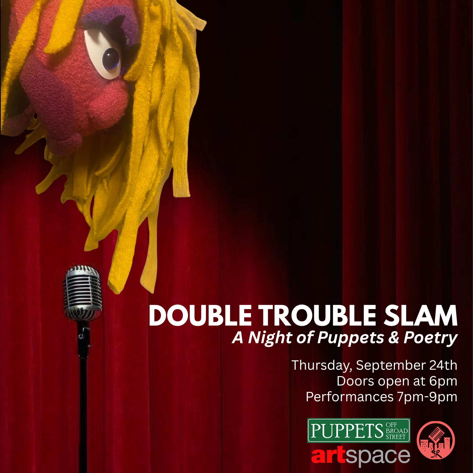 DOUBLE TROUBLE SLAM: A Night of Puppets & Poetry at Artspace!
